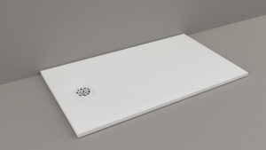 Cădiță de duș din compozit, Model Allegria, White Snow, cu sifon inclus