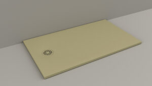 Cădiță de duș din compozit, Model Allegria, Beige Ivory, cu sifon inclus