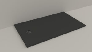 Cădiță de duș din compozit, Model Allegria, Black Vulcan, cu sifon inclus