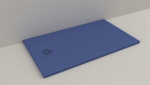 Cădiță de duș din compozit, Model Allegria, Blu Ocean, cu sifon inclus