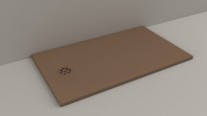 Cădiță de duș din compozit, Model Allegria, Brown Clay, cu sifon inclus